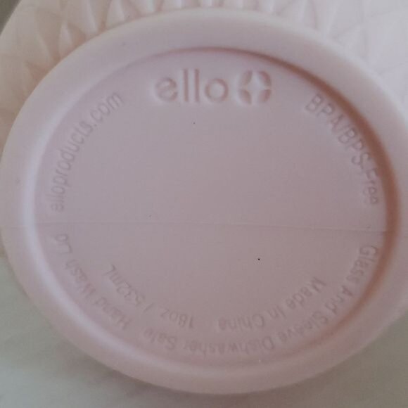 18 OZ Ello Devon Glass Container Tumbler Pink Satin Silicone Sleeve Wooden Lid - Picture 8 of 14